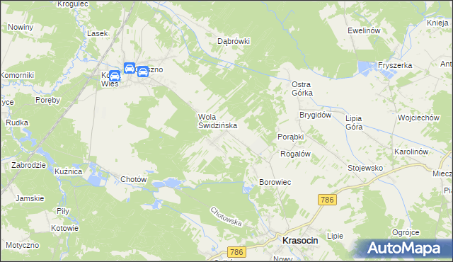 mapa Świdno gmina Krasocin, Świdno gmina Krasocin na mapie Targeo