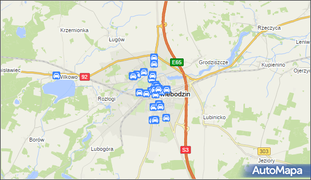 mapa Świebodzin, Świebodzin na mapie Targeo