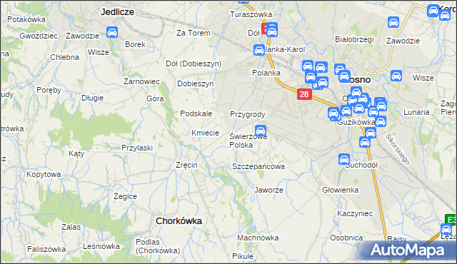 mapa Świerzowa Polska, Świerzowa Polska na mapie Targeo