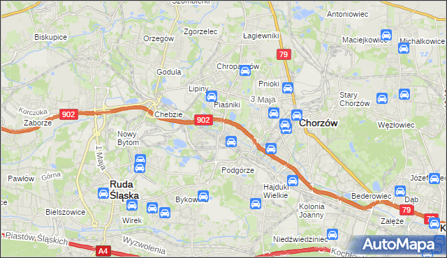 mapa Świętochłowice, Świętochłowice na mapie Targeo