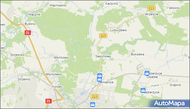 mapa Swochowo gmina Słupsk, Swochowo gmina Słupsk na mapie Targeo