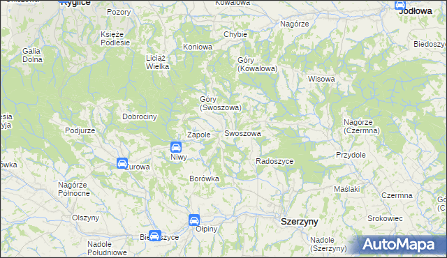 mapa Swoszowa, Swoszowa na mapie Targeo