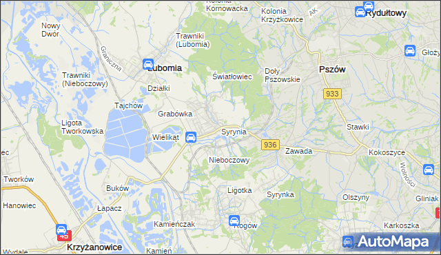 mapa Syrynia, Syrynia na mapie Targeo