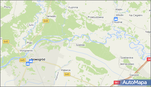 mapa Szablak, Szablak na mapie Targeo