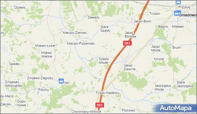 mapa Szabły Młode, Szabły Młode na mapie Targeo