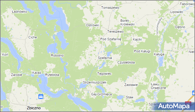 mapa Szafarnia gmina Kurzętnik, Szafarnia gmina Kurzętnik na mapie Targeo