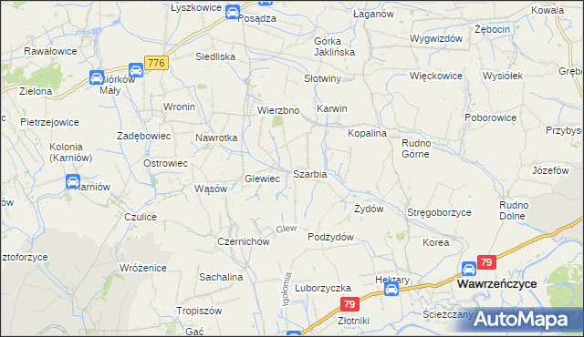 mapa Szarbia, Szarbia na mapie Targeo