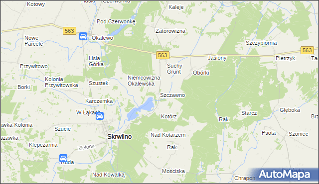 mapa Szczawno gmina Skrwilno, Szczawno gmina Skrwilno na mapie Targeo