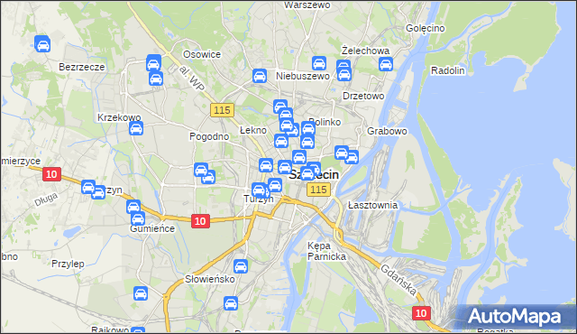 mapa Szczecina, Szczecin na mapie Targeo