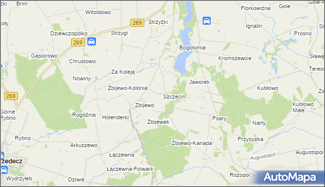 mapa Szczecin gmina Chodecz, Szczecin gmina Chodecz na mapie Targeo