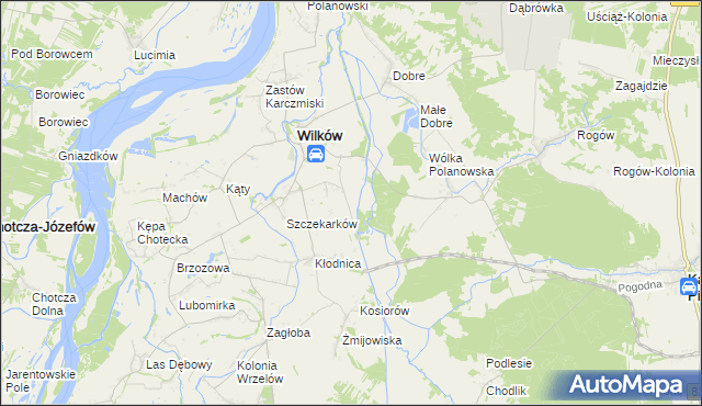 mapa Szczekarków-Kolonia, Szczekarków-Kolonia na mapie Targeo