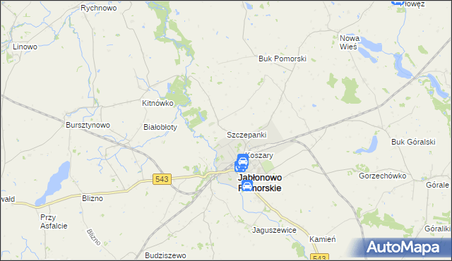 mapa Szczepanki gmina Jabłonowo Pomorskie, Szczepanki gmina Jabłonowo Pomorskie na mapie Targeo