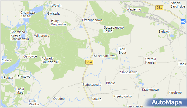 mapa Szczepankowo gmina Dąbrowa, Szczepankowo gmina Dąbrowa na mapie Targeo