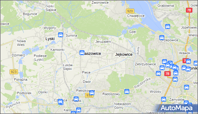 mapa Szczerbice, Szczerbice na mapie Targeo