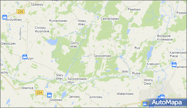 mapa Szczodrowo gmina Skarszewy, Szczodrowo gmina Skarszewy na mapie Targeo