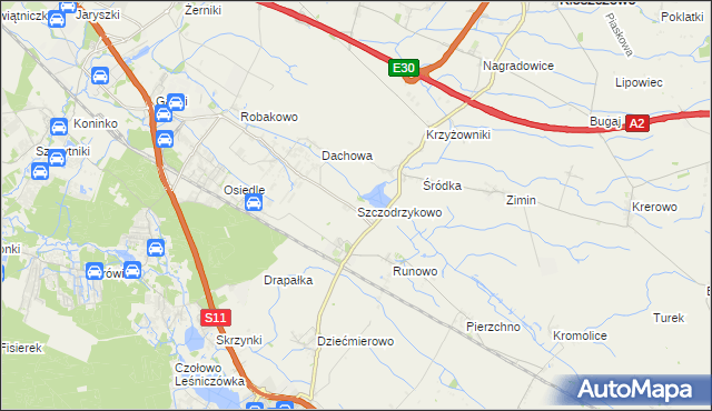 mapa Szczodrzykowo, Szczodrzykowo na mapie Targeo