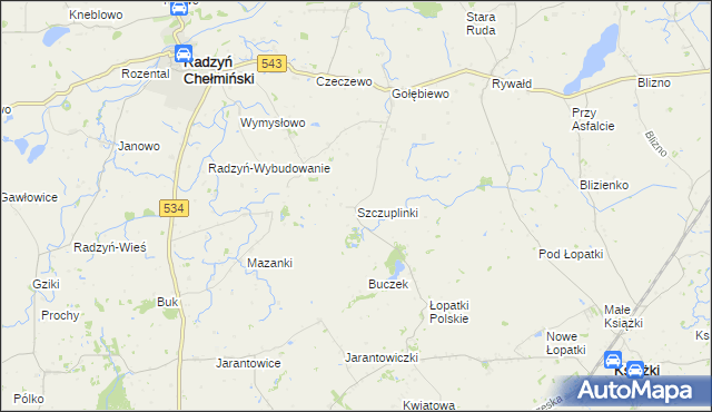 mapa Szczuplinki, Szczuplinki na mapie Targeo