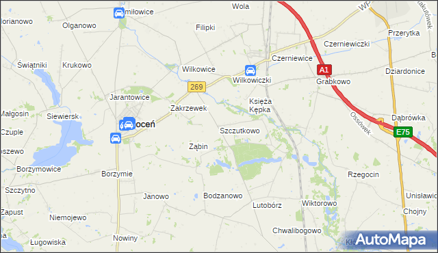 mapa Szczutkowo, Szczutkowo na mapie Targeo