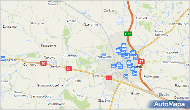 mapa Szerominek, Szerominek na mapie Targeo