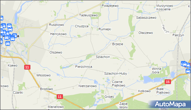 mapa Szlachcin, Szlachcin na mapie Targeo