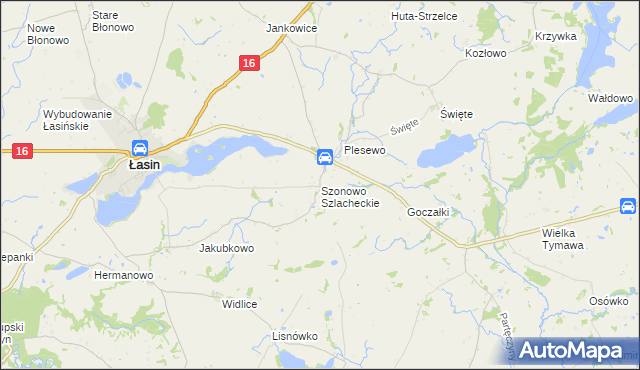 mapa Szonowo Szlacheckie, Szonowo Szlacheckie na mapie Targeo