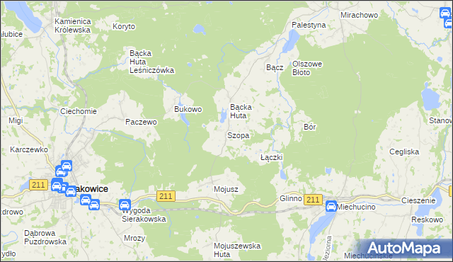 mapa Szopa, Szopa na mapie Targeo