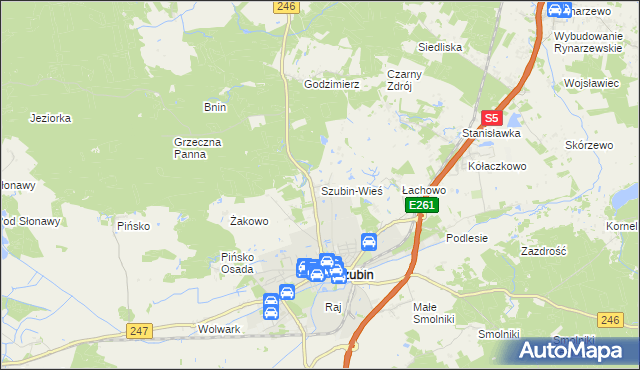 mapa Szubin-Wieś, Szubin-Wieś na mapie Targeo