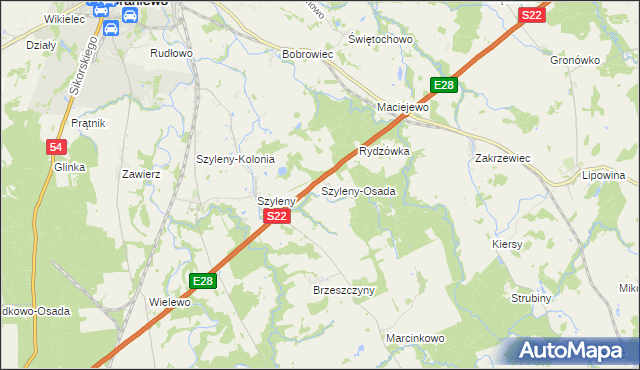 mapa Szyleny-Osada, Szyleny-Osada na mapie Targeo