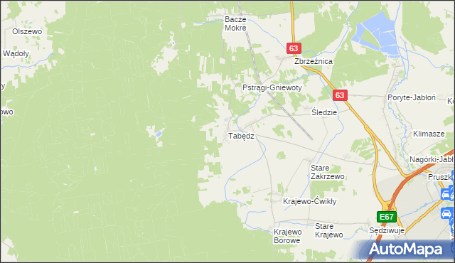 mapa Tabędz, Tabędz na mapie Targeo