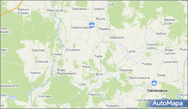 mapa Tądle, Tądle na mapie Targeo