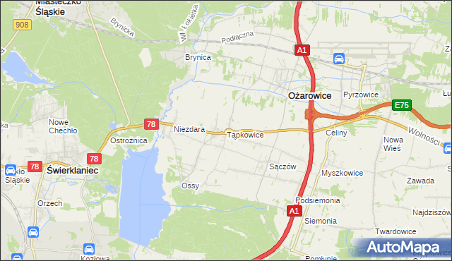 mapa Tąpkowice, Tąpkowice na mapie Targeo