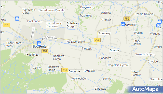 mapa Tarczek, Tarczek na mapie Targeo