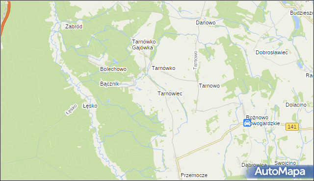 mapa Tarnowiec gmina Goleniów, Tarnowiec gmina Goleniów na mapie Targeo