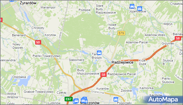 mapa Tartak Brzózki, Tartak Brzózki na mapie Targeo