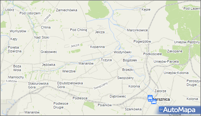 mapa Tczyca, Tczyca na mapie Targeo