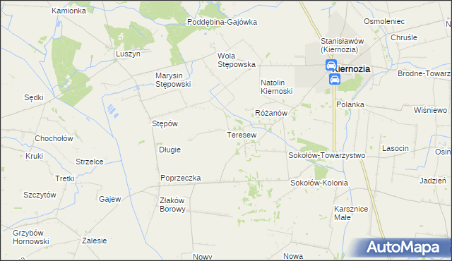 mapa Teresew, Teresew na mapie Targeo
