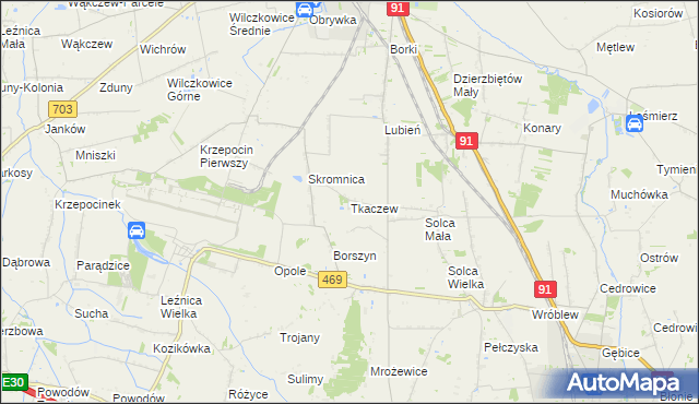 mapa Tkaczew, Tkaczew na mapie Targeo