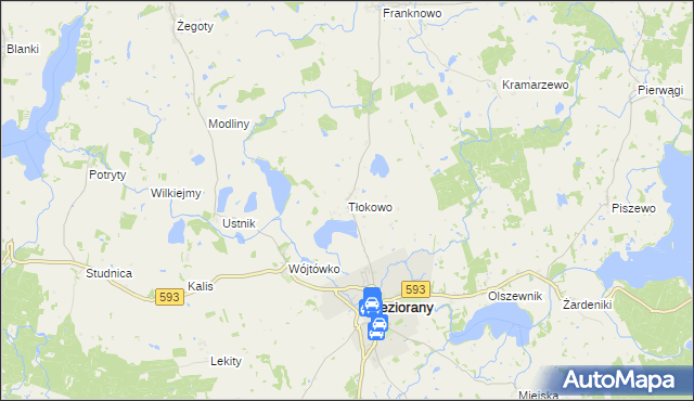mapa Tłokowo, Tłokowo na mapie Targeo