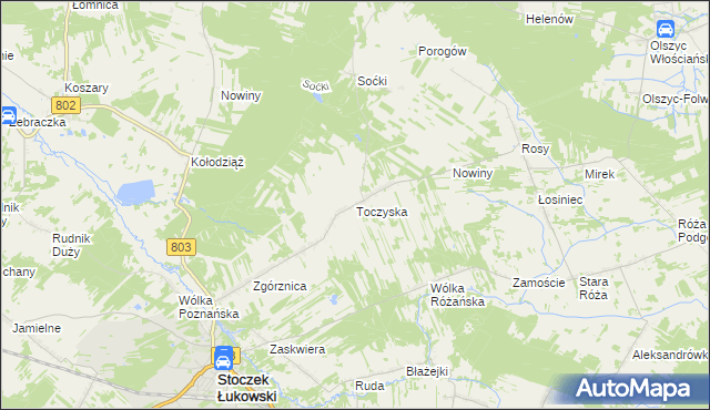 mapa Toczyska, Toczyska na mapie Targeo