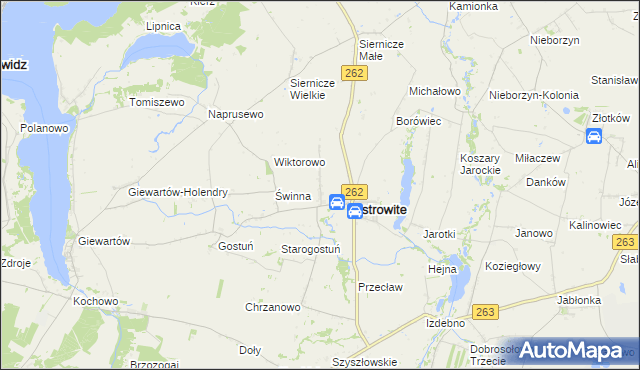 mapa Tomaszewo gmina Ostrowite, Tomaszewo gmina Ostrowite na mapie Targeo