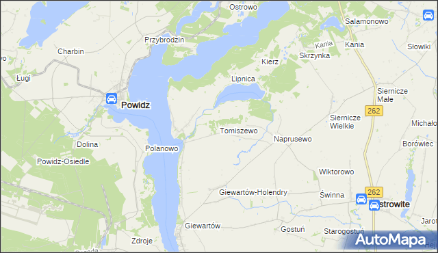 mapa Tomiszewo, Tomiszewo na mapie Targeo