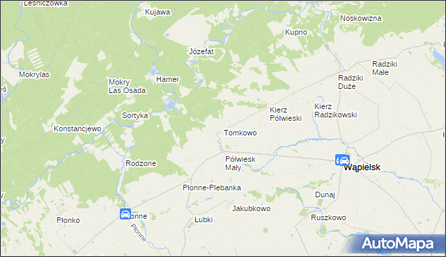 mapa Tomkowo, Tomkowo na mapie Targeo