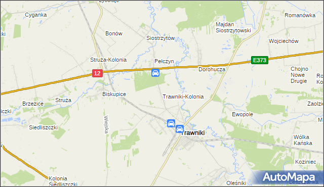 mapa Trawniki-Kolonia, Trawniki-Kolonia na mapie Targeo