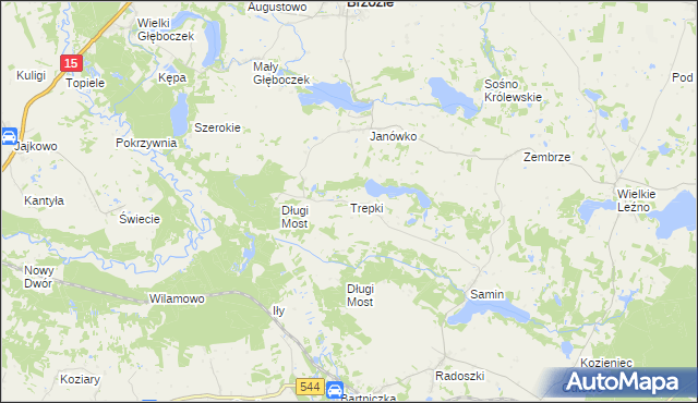 mapa Trepki, Trepki na mapie Targeo