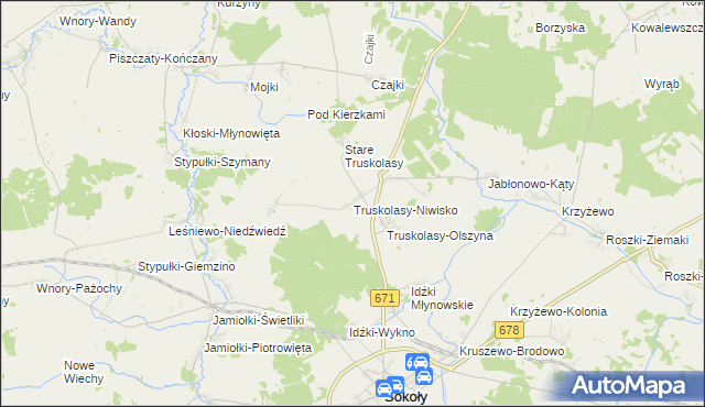 mapa Truskolasy-Niwisko, Truskolasy-Niwisko na mapie Targeo