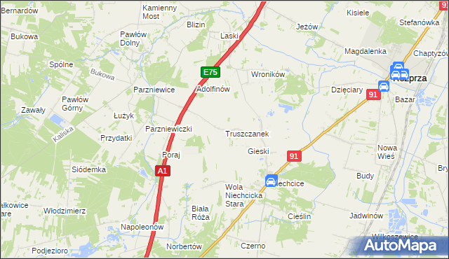 mapa Truszczanek, Truszczanek na mapie Targeo