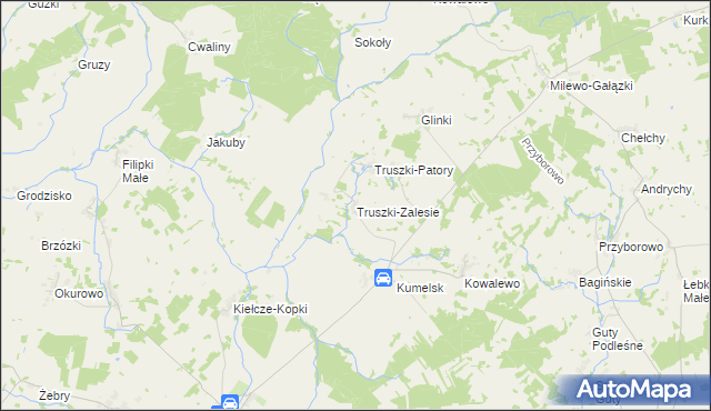 mapa Truszki-Zalesie, Truszki-Zalesie na mapie Targeo