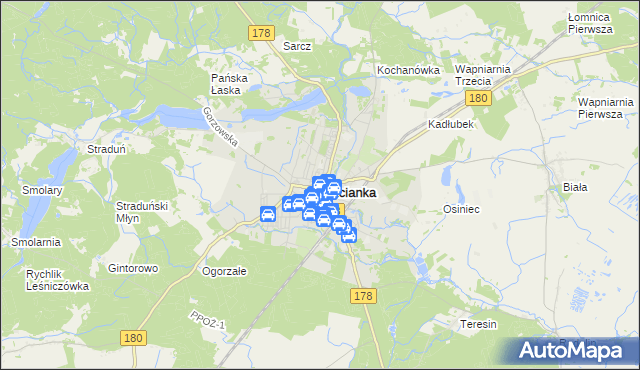 mapa Trzcianka powiat czarnkowsko-trzcianecki, Trzcianka powiat czarnkowsko-trzcianecki na mapie Targeo