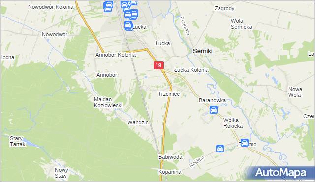 mapa Trzciniec gmina Lubartów, Trzciniec gmina Lubartów na mapie Targeo