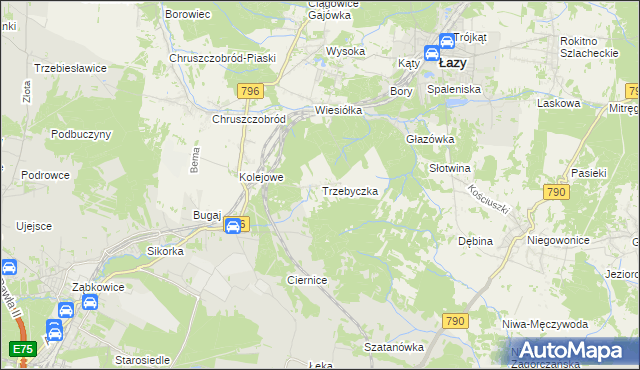 mapa Trzebyczka, Trzebyczka na mapie Targeo